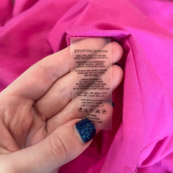 Jonathan Simkhai Kitzia Linen Cover Ups Bustier Midi Dress Tiered Size M - Picture 8 of 8